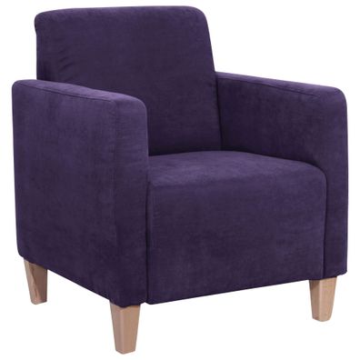 Sessel Karol Bezug Veloursstoff Buche natur / violett 2220