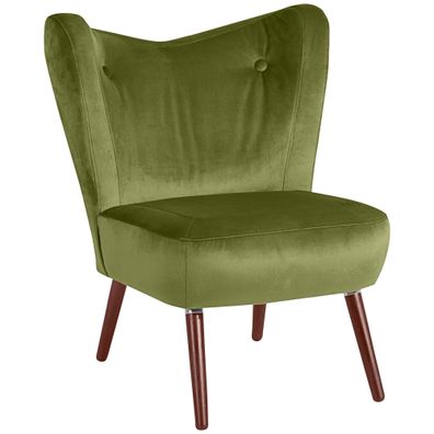 Sessel Kathy Bezug Samtvelours Buche nussbaum dunkel / oliv 2262