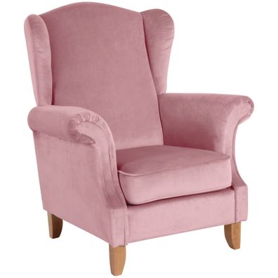 Ohrensessel Katria Bezug Samtvelours Buche natur / rosé 2283