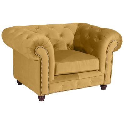 Sessel Kathe Bezug Samtvelours Buche nussbaum dunkel / mais 2251