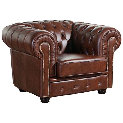 Sessel Kath Bezug Wischleder Buche nussbaum dunkel / braun 2245