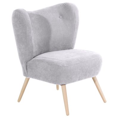 Sessel Kathy Bezug Veloursstoff Buche natur / silber 2264