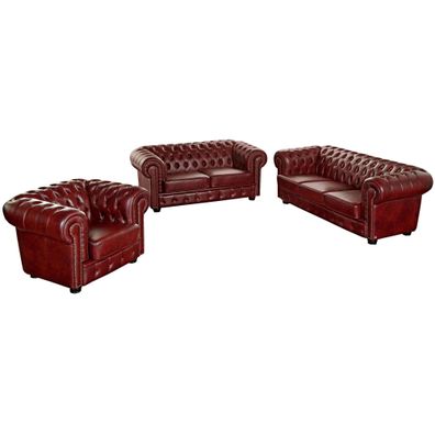 Sofa 3-Sitzer / Sofa 2-Sitzer / Sessel Kath Bezug Wischleder Buche