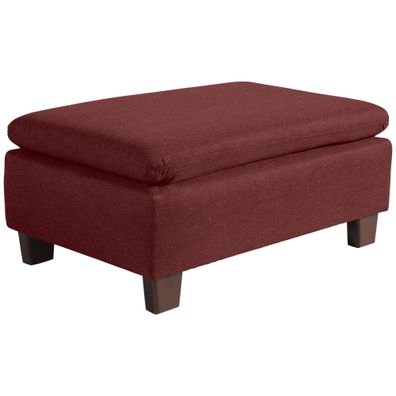 Fußbank Katti 90x43x60 Hocker Bezug Flachgewebe nussbaum/rot