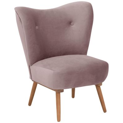 Sessel Kaila Bezug Samtvelours Buche erlefarbig lackiert / rosé 2318