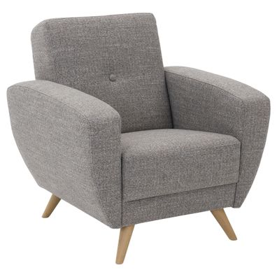 Sessel Kaitlyn Bezug Flachgewebe Buche natur / grau 2319