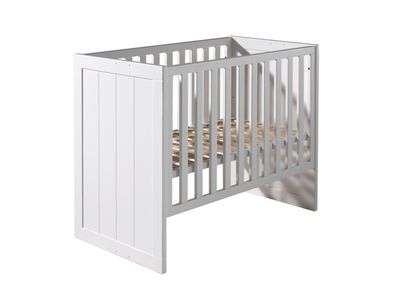 Babybett Karalynn 127x68x90 Gitterbett MDF Weiß