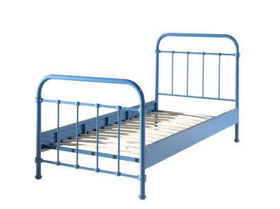 Metallbett Karlyn 210x98x111 Einzelbett Metall Blau