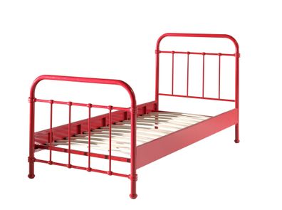 Metallbett Karlyn 210x98x111 Einzelbett Metall Rot