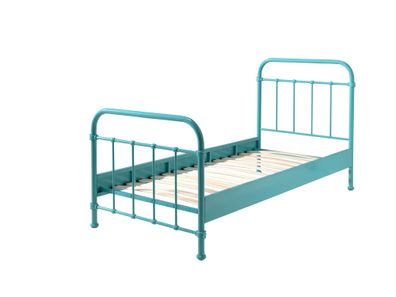 Metallbett Karlyn 210x98x111 Einzelbett Metall Türkis