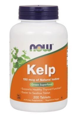 Jetzt Foods, Kelp 150mcg, 200 Tabletten - Premium Jodquelle fuer Stoffwechselunte