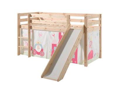 Spielbett mit Rutsche Karolina 210x218x114 Massivholz natur