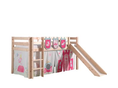 Spielbett mit Rutsche Karolina 210x218x114 Massivholz natur