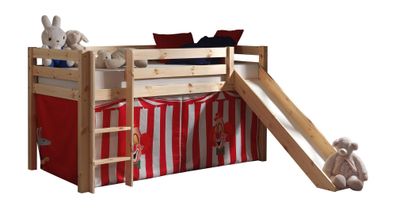 Spielbett mit Rutsche Karolina 210x218x114 Massivholz natur
