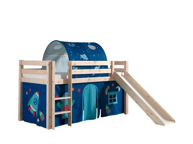 Spielbett mit Rutsche Karolina 210x218x114 Massivholz natur