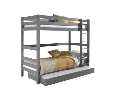 Etagenbett Karolina 210x105x161 Hochbett Massivholz grau