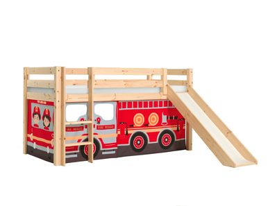 Spielbett mit Rutsche Karolina 210x218x114 Massivholz natur