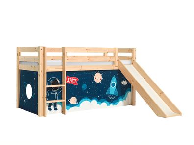 Spielbett mit Rutsche Karolina 210x218x114 Massivholz natur