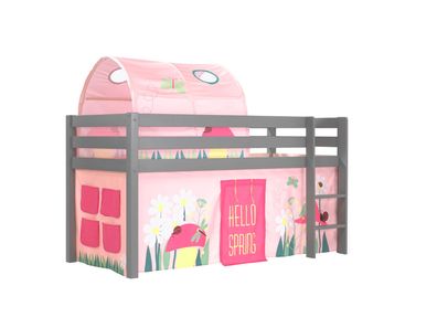 Spielbett Karolina 210x106x114 Kinderbett Massivholz grau