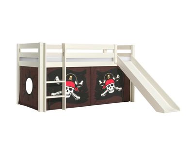 Spielbett mit Rutsche Karolina 210x218x114 Massivholz Weiß