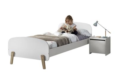 Kinderzimmer Set Karilynn 1 Bett mit Nachtkommode Holz+MDF weiß