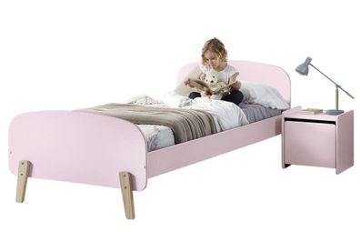 Kinderzimmer Set Karilynn 1 Bett mit Nachtkommode Holz+MDF rosa