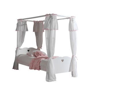 Himmelbett Kamila 211x96x187 Komplettzimmer MDF Weiß