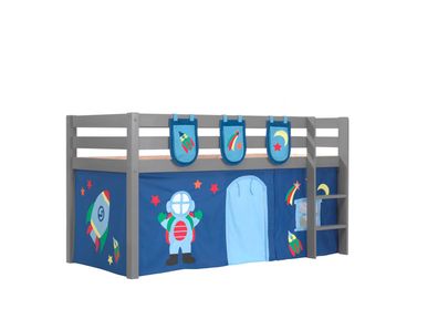Spielbett Karolina 210x106x114 Kinderbett Massivholz grau
