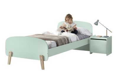 Kinderzimmer Set Karilynn 1 Bett mit Nachtkommode Holz+MDF mintgrün