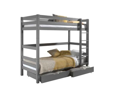 Etagenbett Karolina 210x105x182 Hochbett Massivholz grau