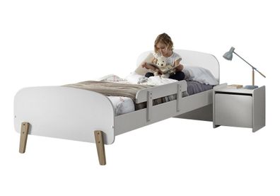 Kinderzimmer Set Karilynn 2 Bett mit Nachtkommode Holz+MDF weiß