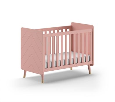 Babybett Kamillah 124x68x96 Gitterbett MDF Terra Rosa