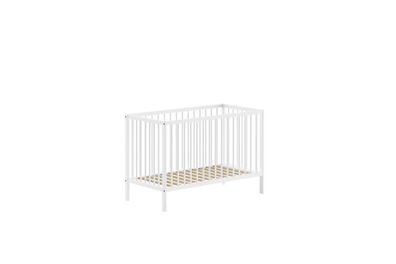 Babybett Kara-lynn 124x65x84 Gitterbett Massivholz Buche Weiß