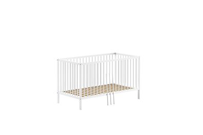 Babybett Kara-lynn 144x76x84 Gitterbett Massivholz Buche Weiß