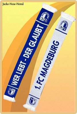 Schal Fanschal 1. FC Magdeburg Wendeschal Wer liebt der glaubt! Gr. 17x160cm NEU