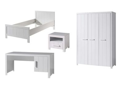 Jugendzimmer Set Karalynn 7 Jugendzimmer komplett MDF Weiß