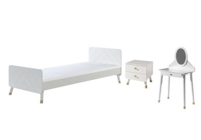 Kinderzimmer Set Kamillah Kinderzimmer komplett MDF Satin Weiß