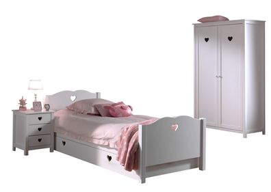 Kinderzimmer Kamila 3 Kinderzimmer Möbel Set Mädchen MDF Weiß