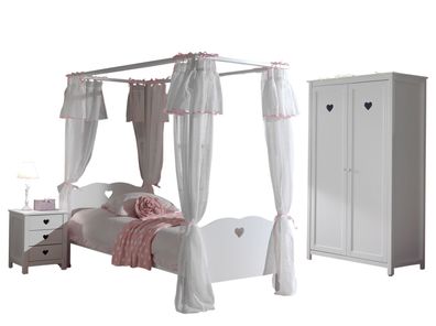 Kinderzimmer Kamila 4 Kinderzimmer Möbel Set Mädchen MDF Weiß