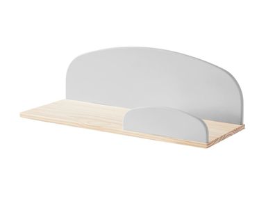 Wandregal Karilynn 65x22x25 Wandboard MDF+Massivholz hellgrau