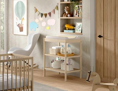 Wickelregal Kara-lynn 79x50x95 Massivholz Buche Natur