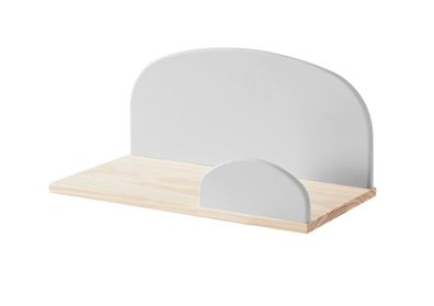 Wandregal Karilynn 45x22x25 Wandboard MDF+Massivholz hellgrau