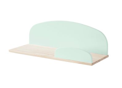 Wandregal Karilynn 65x22x25 Wandboard MDF+Massivholz mintgrün