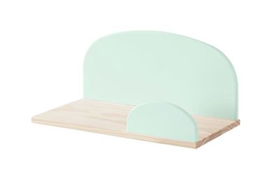 Wandregal Karilynn 45x22x25 Wandboard MDF+Massivholz mintgrün