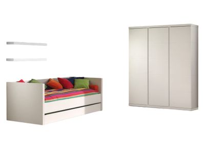 Kinderzimmer Karima Kinderzimmer Möbel Komplett Set 3-tlg. MDF Weiß