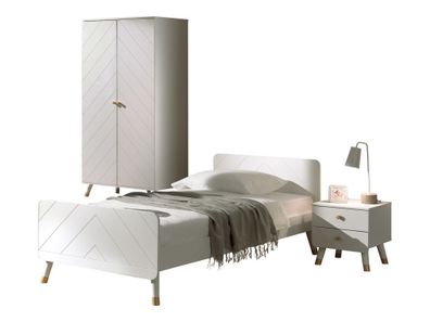 Kinderzimmer Set Kamillah Kinderzimmer komplett MDF Satin Weiß