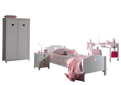 Kinderzimmer Kamila 5 Kinderzimmer Möbel Set Mädchen MDF Weiß