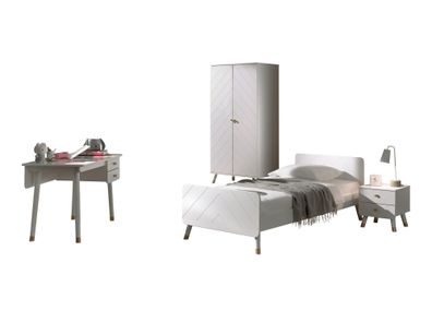 Kinderzimmer Set Kamillah Kinderzimmer komplett MDF Satin Weiß