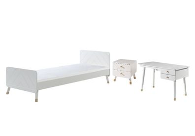 Kinderzimmer Set Kamillah Kinderzimmer komplett MDF Satin Weiß