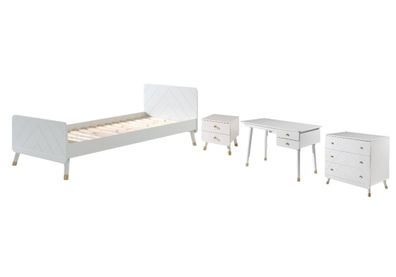 Kinderzimmer Set Kamillah Kinderzimmer komplett MDF Satin Weiß